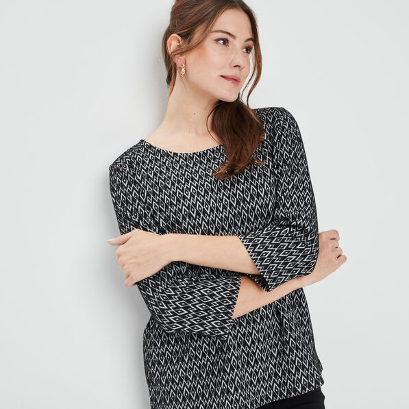 t shirt manches 34 noir femme T-shirt manches 3/4 noir femme