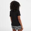 T-shirt col en V manches courtes noir femme