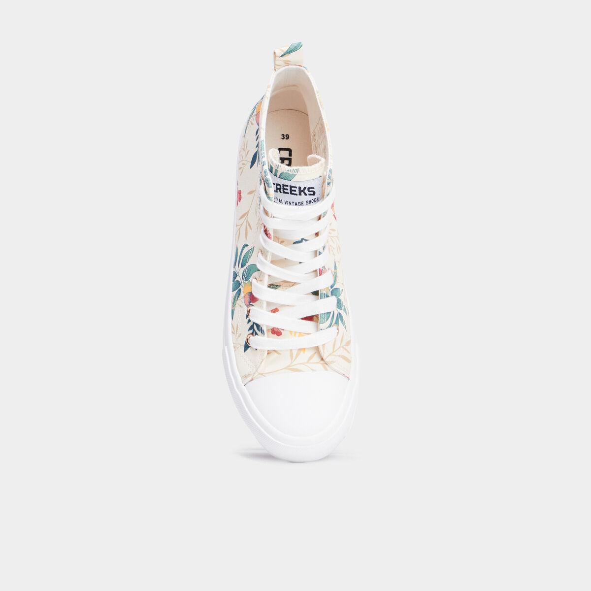 Tennis montantes en toile multicolore femme