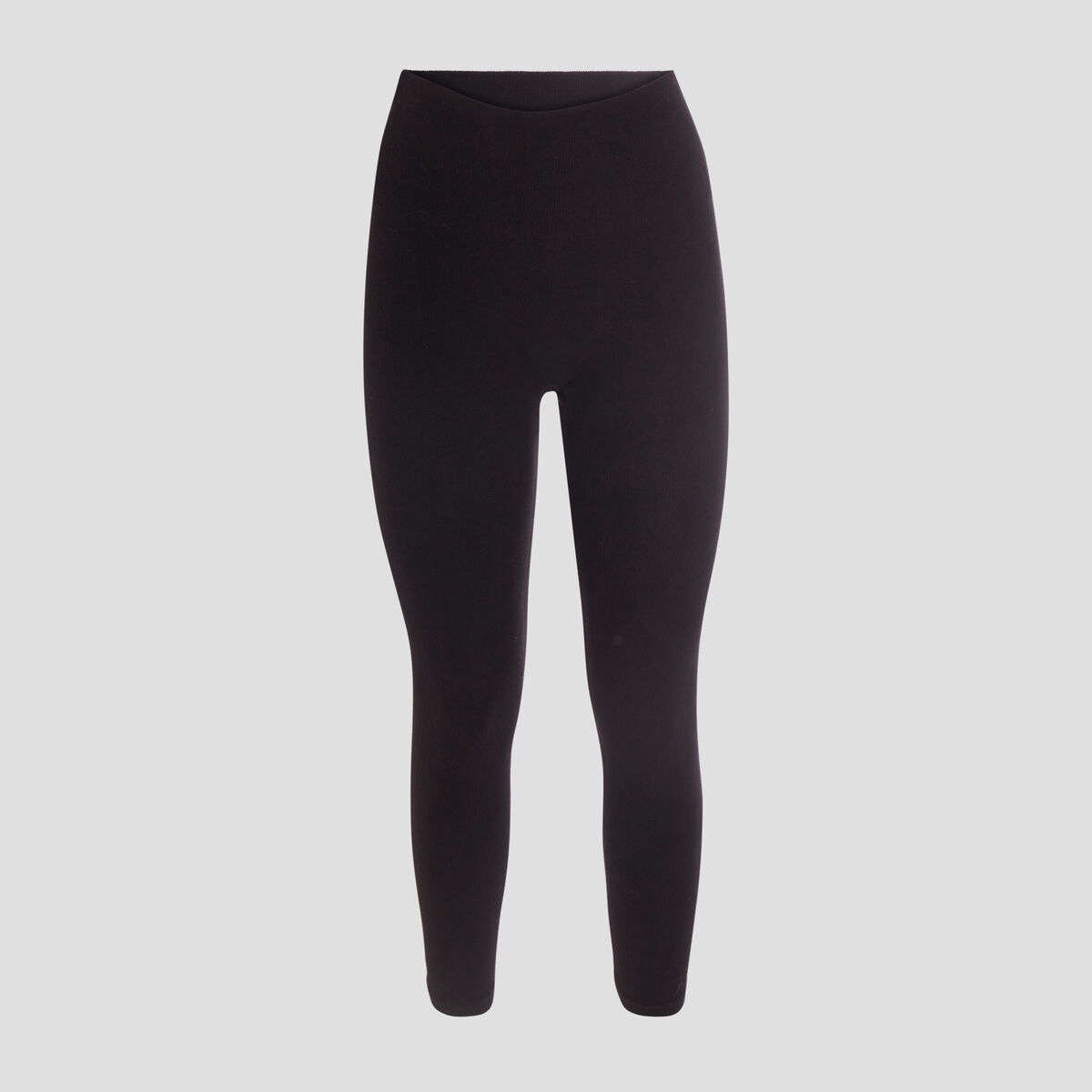Legging taille haute côtelé noir femme