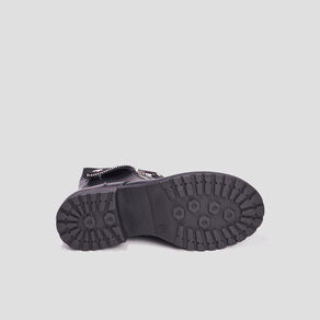 Bottines revers zippées et crantées noir fille