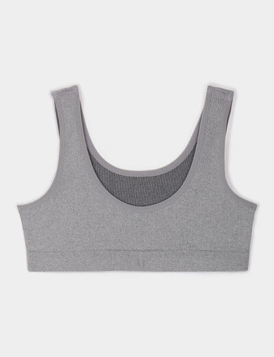 Lot 2 brassières bretelles larges gris clair fille