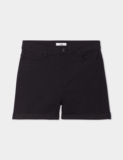 Short en jean slim noir femme