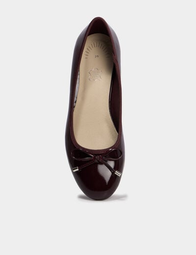 Ballerines &agrave; talons vernies bordeaux femme