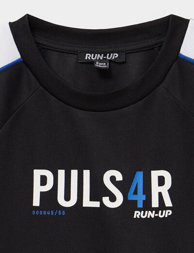 T-shirt sport relax manches courtes noir gar&ccedil;on