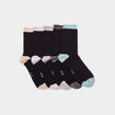 Lot 5 paires chaussettes à bord vague multicolore femme