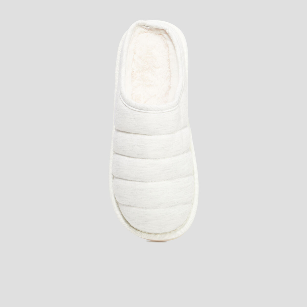 Chaussons mules fourrés gris femme