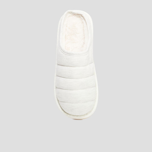 Chaussons mules fourrés gris femme