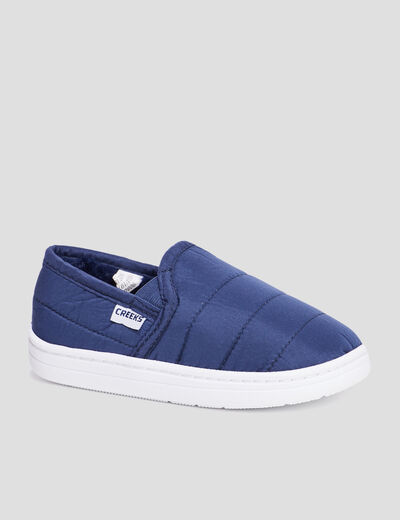 Chaussons chauds matelassés bleu garçon