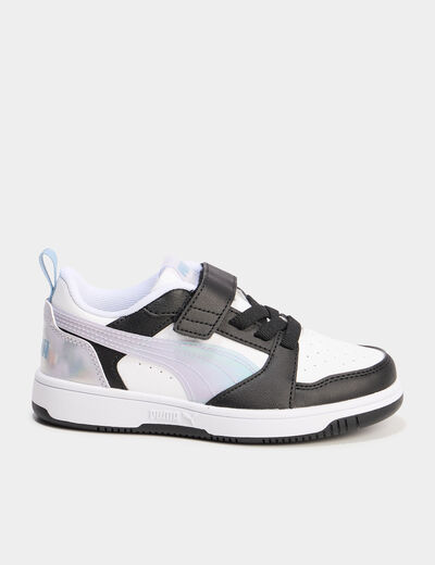 Tennis basses à scratchs Puma violet fille