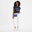 T-shirt col rond manches courtes Creeks bleu marine femme