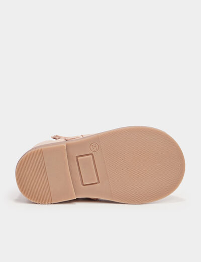 Bottines en cuir à franges Creeks rose champagne bébé fille