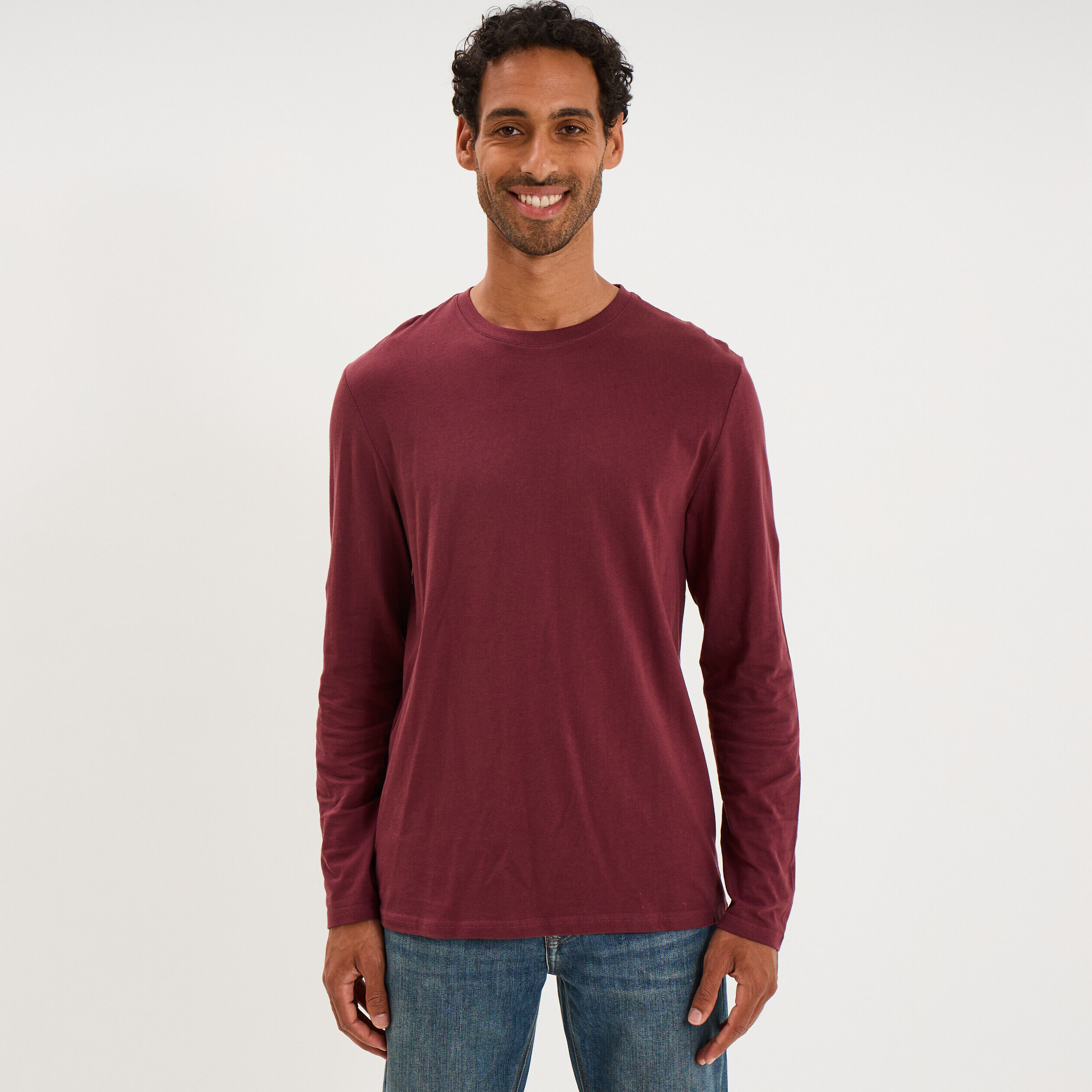 T-shirt manches longues prune homme LH