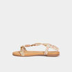 Sandales foulard bout rond &eacute;lastiqu&eacute;es blanc femme