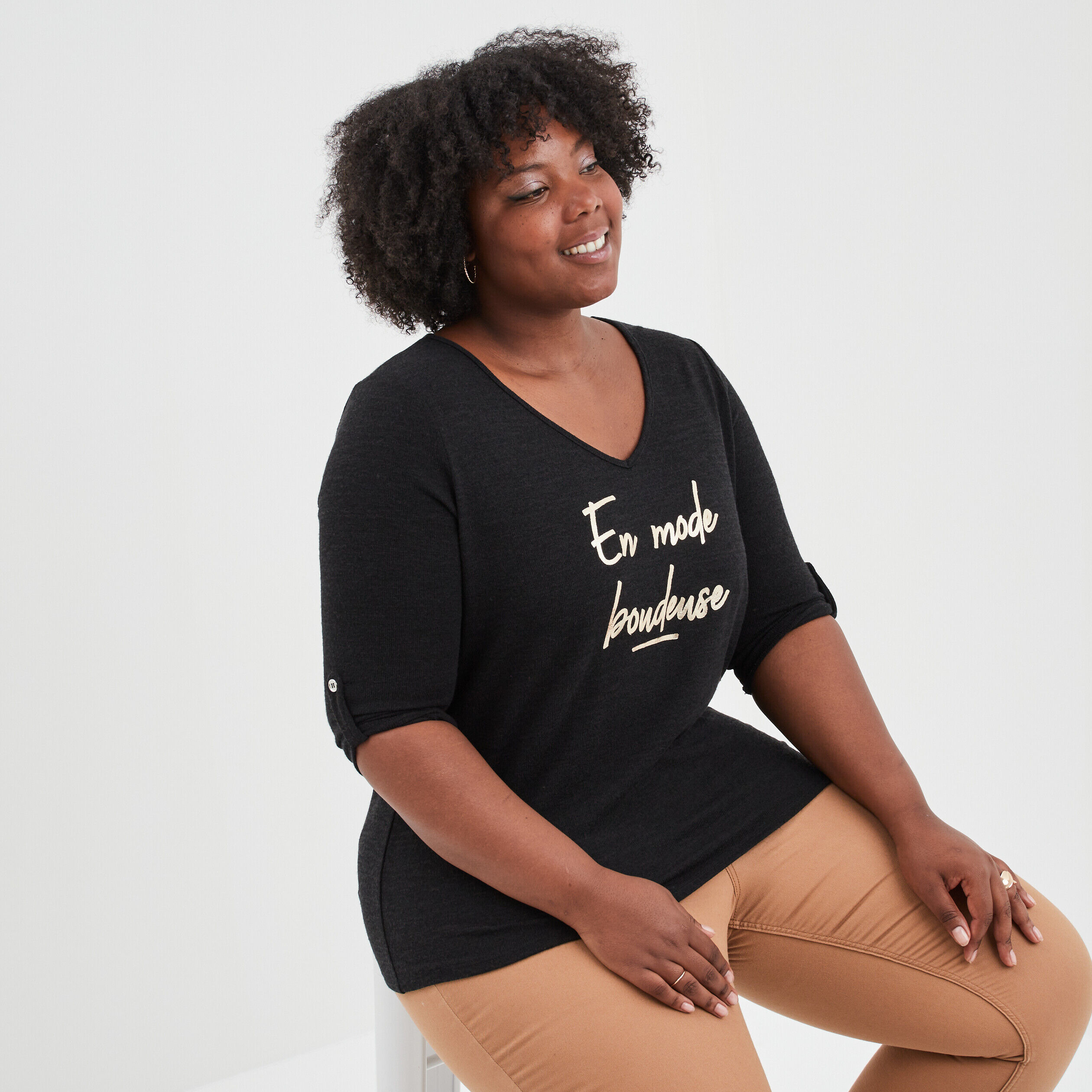 Pull large sales noir femme
