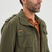 Veste droite col montant vert kaki homme