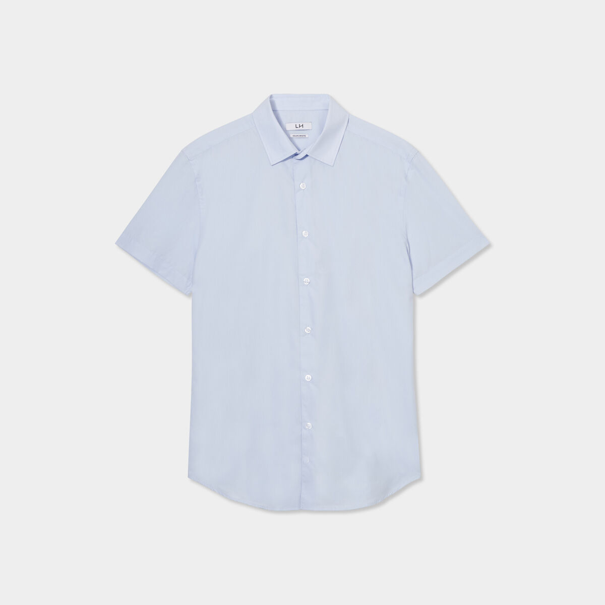 Chemise droite manches courtes bleu ciel homme