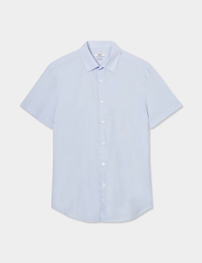 Chemise droite manches courtes bleu ciel homme