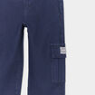 Pantalon cargo coton taille &eacute;lastiqu&eacute;e bleu marine gar&ccedil;on