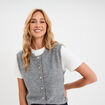 Gilet sans manches boutonné gris femme