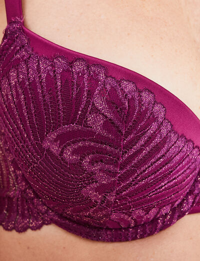 Soutien-gorge corbeille paddé dentelle rouge femme