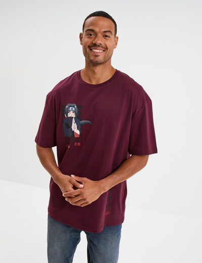 T-shirt manches courtes Naruto Itachi prune homme