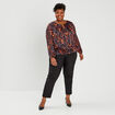 Blouse manches longues détail bijou noir femme grande taille
