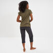 Ensemble pyjama corsaire t-shirt coton vert kaki femme