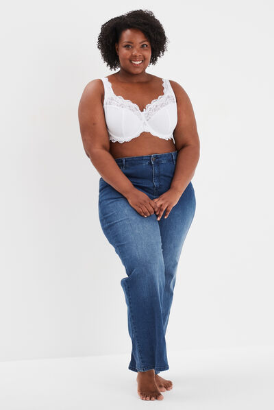 Soutien-gorge corbeille dentelle blanc femme grande taille