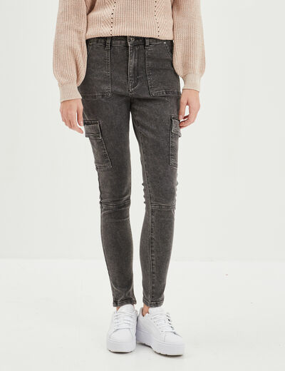 Jeans skinny battle Liberto denim gris femme