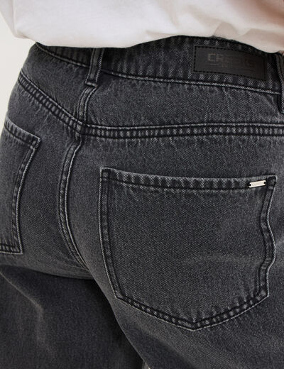 Jeans extra wide leg taille haute denim noir femme