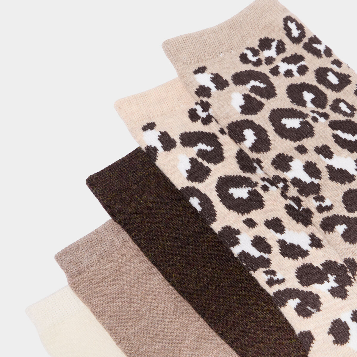 Lot 5 paires chaussettes sable femme