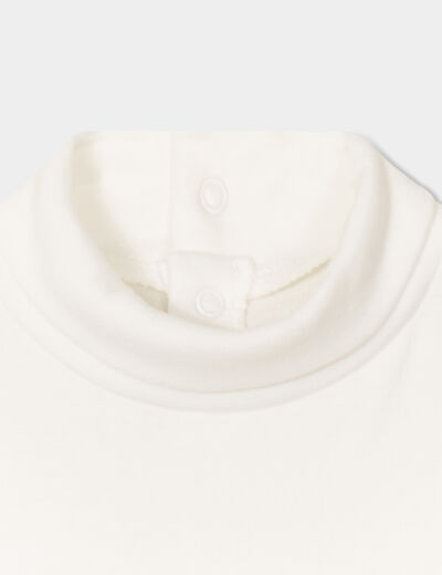 Body col roulé manches longues coton blanc bébé garçon