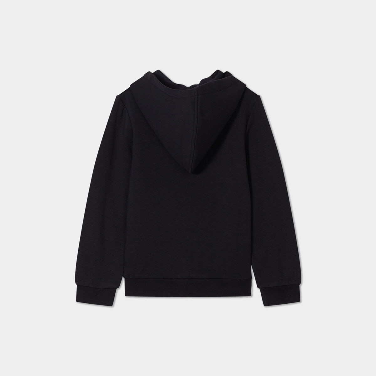 Sweat &agrave; capuche zipp&eacute; noir fille