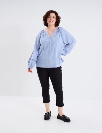 Pantalon skinny super stretch 7/8ème noir femme grande taille