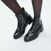 Bottines en cuir zippées noir femme