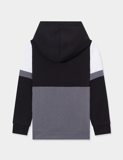 Sweat à capuche hoodie Liberto gris garçon