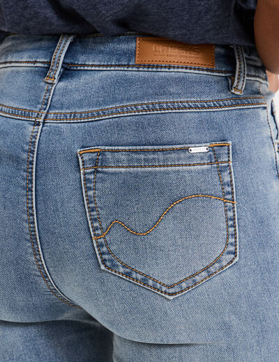 Jean stretch slim 7/8 ème denim double stone femme