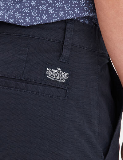 Pantalon chino slim stretch bleu marine homme