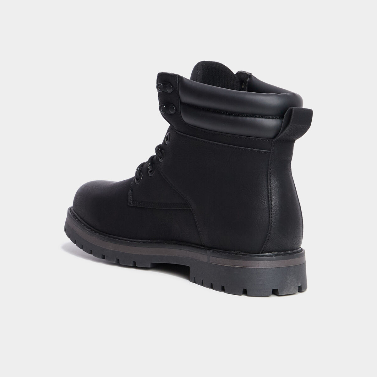 Bottines &agrave; bout rond lacets noir homme