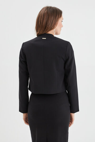 Veste doublée ajustée courte Mosquitos noir femme