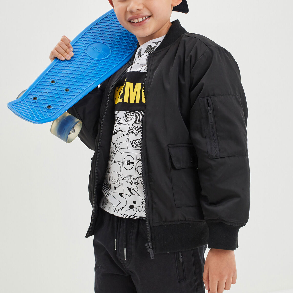 Blouson bomber zippé Liberto noir garçon