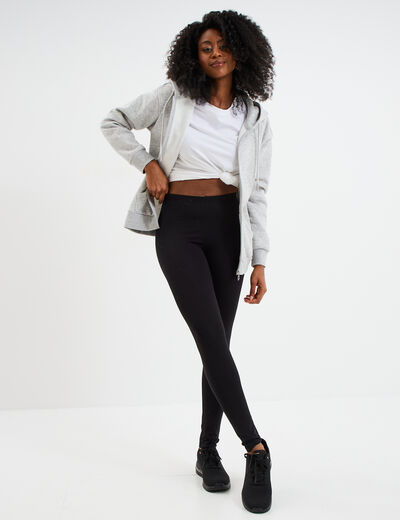 Legging taille élastiquée noir femme