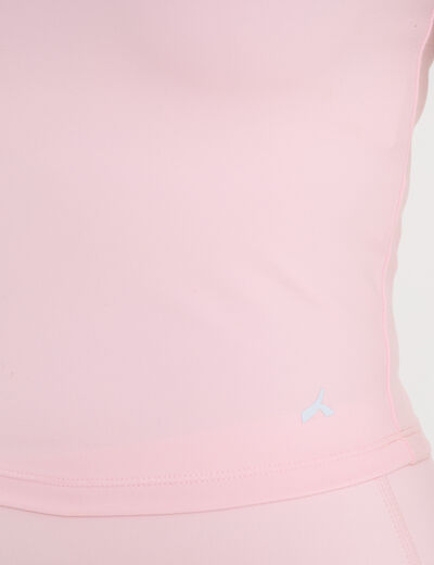 T-shirt de sport court ajust&eacute; rose clair femme