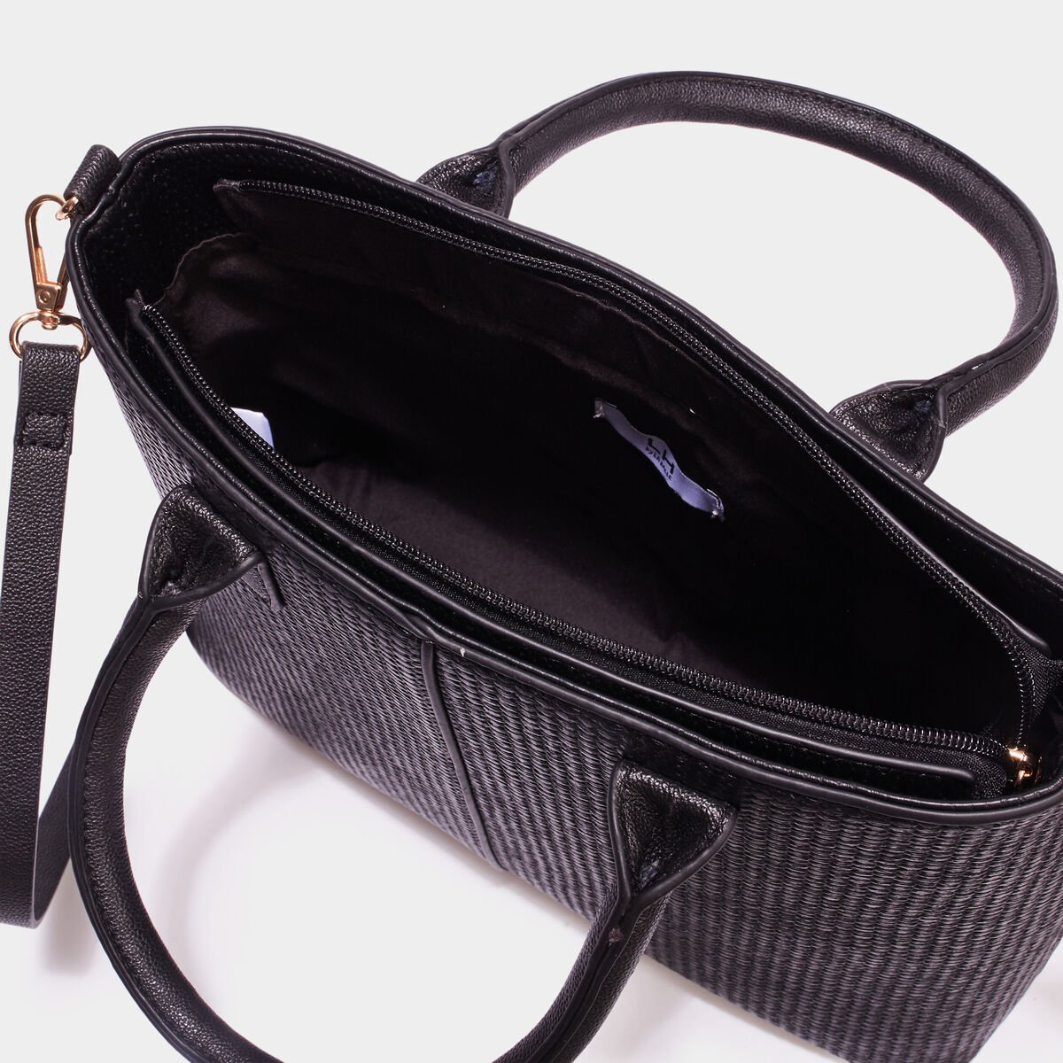 Sac à main à relief noir femme