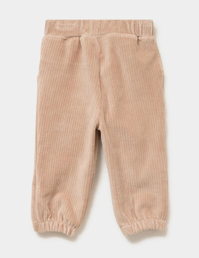 Pantalon effet velours c&ocirc;tel&eacute; sable b&eacute;b&eacute; gar&ccedil;on