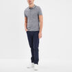 Pantalon droit en coton stretch bleu marine homme