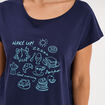 Ensemble pyjama corsaire et t-shirt bleu marine femme