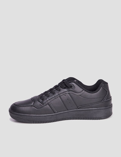 Tennis basses à lacets noir homme