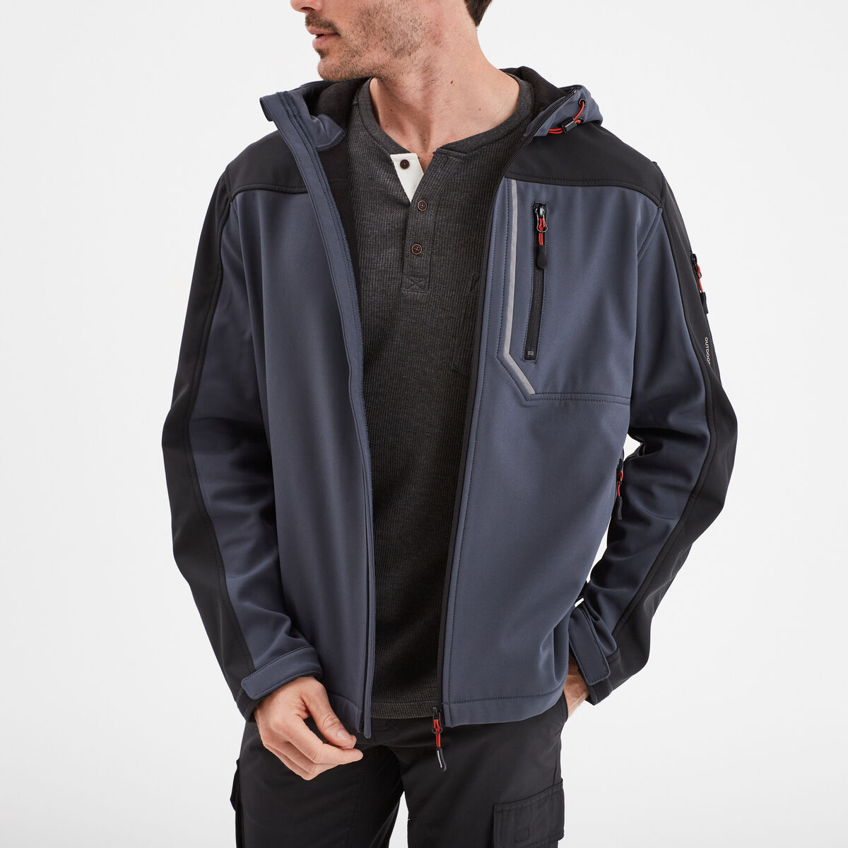 Veste &agrave; capuche d&eacute;perlante Trappeur bleu fonc&eacute; homme